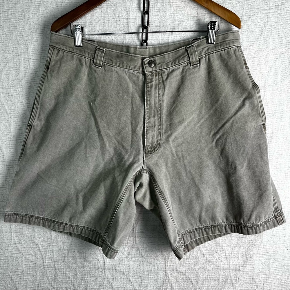 Vintage Woolrich Carpenter Shorts Mens 36x9 Faded Grey Work Cotton Canvas Short